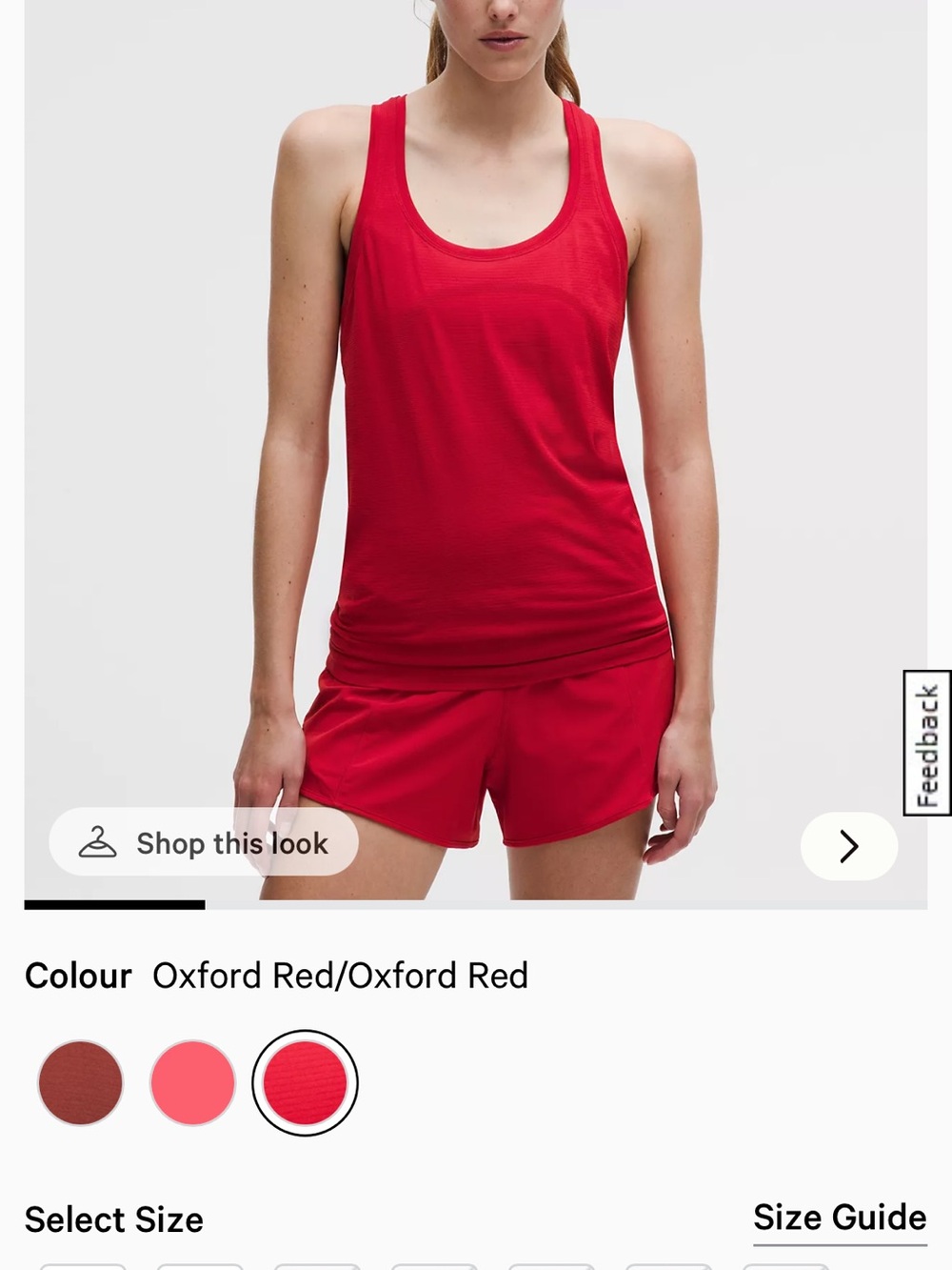 lululemon athletica Oxford Red Tank Top